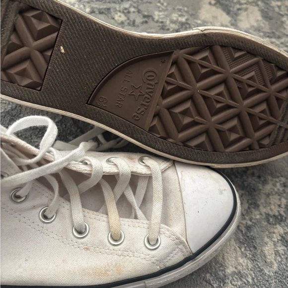 Converse White High-Top Sneakers with Rubber Toe Cap - Picture 3 of 5